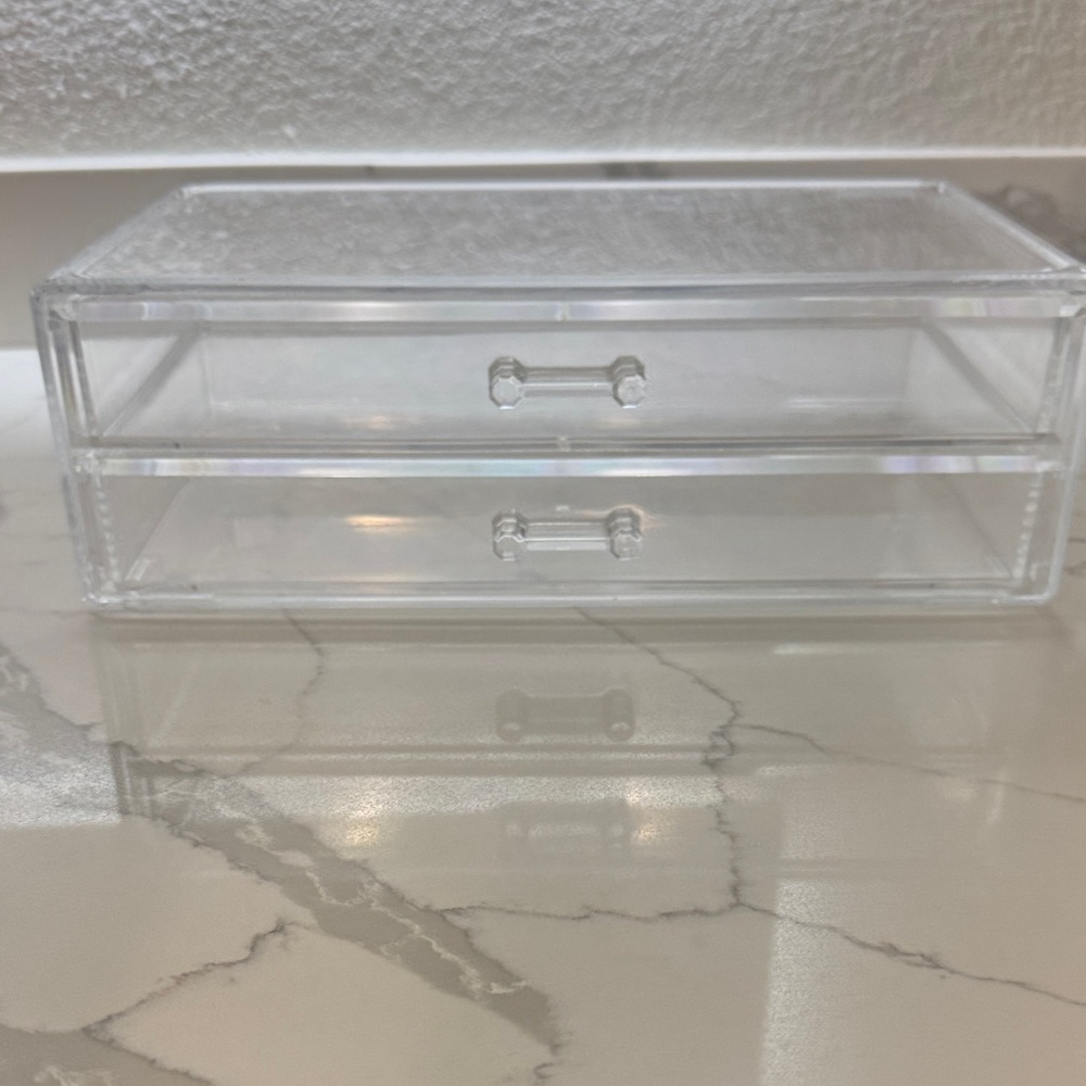 Clear Acrylic Makeup Organizer with Dual Drawers - Picture 2 of 4
